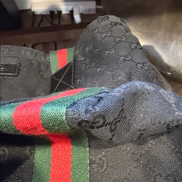 Gucci Black Tote with Red and Green Straps - Picture 9 of 12